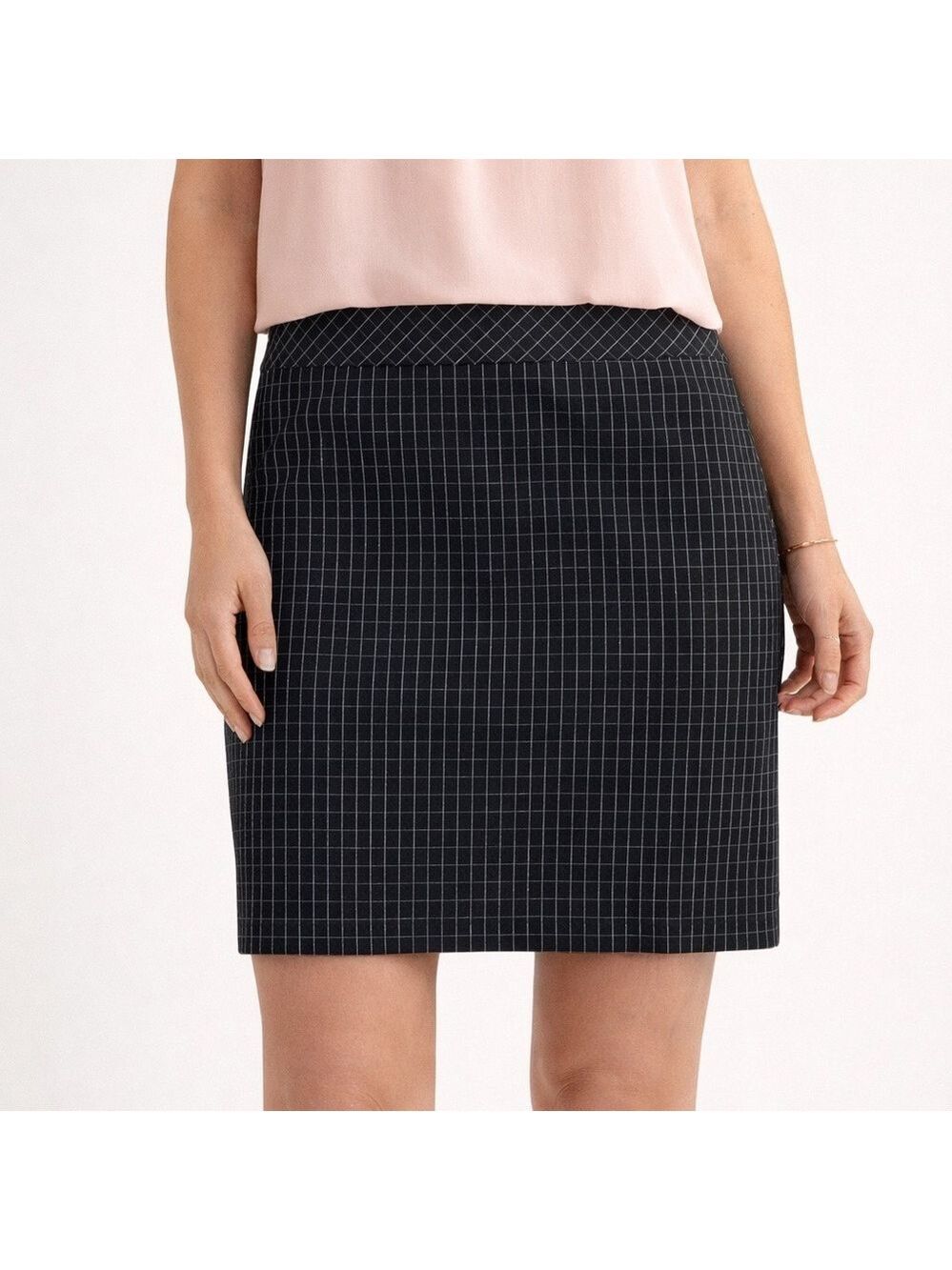 RW&Co Classic Black Checkered Pencil Skirt Size Large